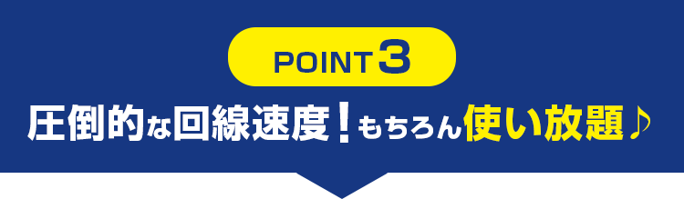 POINT3 圧倒的な回線速度! もちろん使い放題